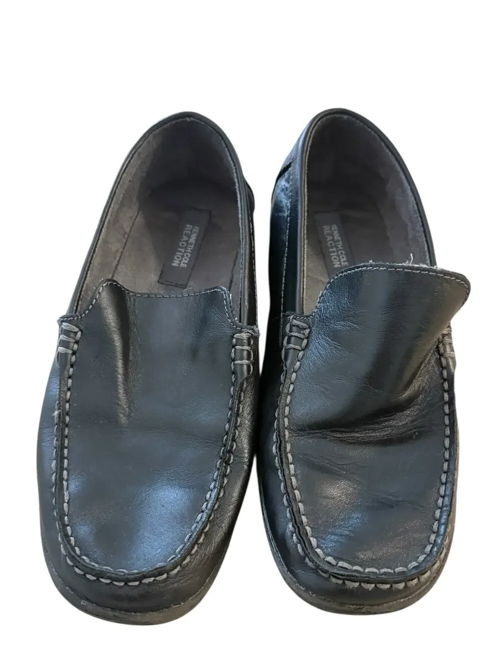 Kenneth Cole Reaction Black Leather Driving Loafer Size 7 - Comfort Slip-On